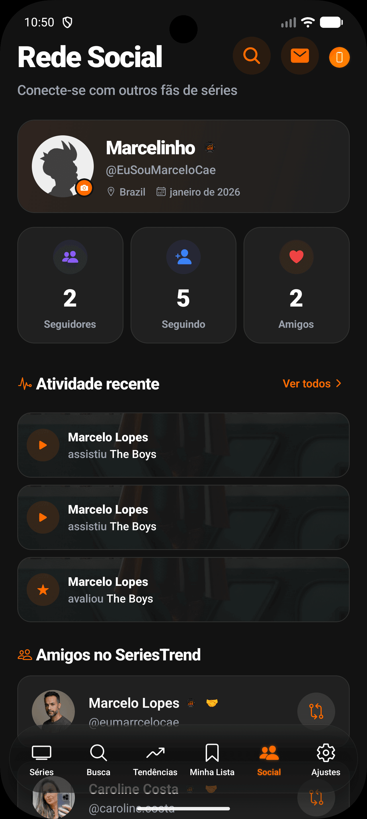 Dashboard Social