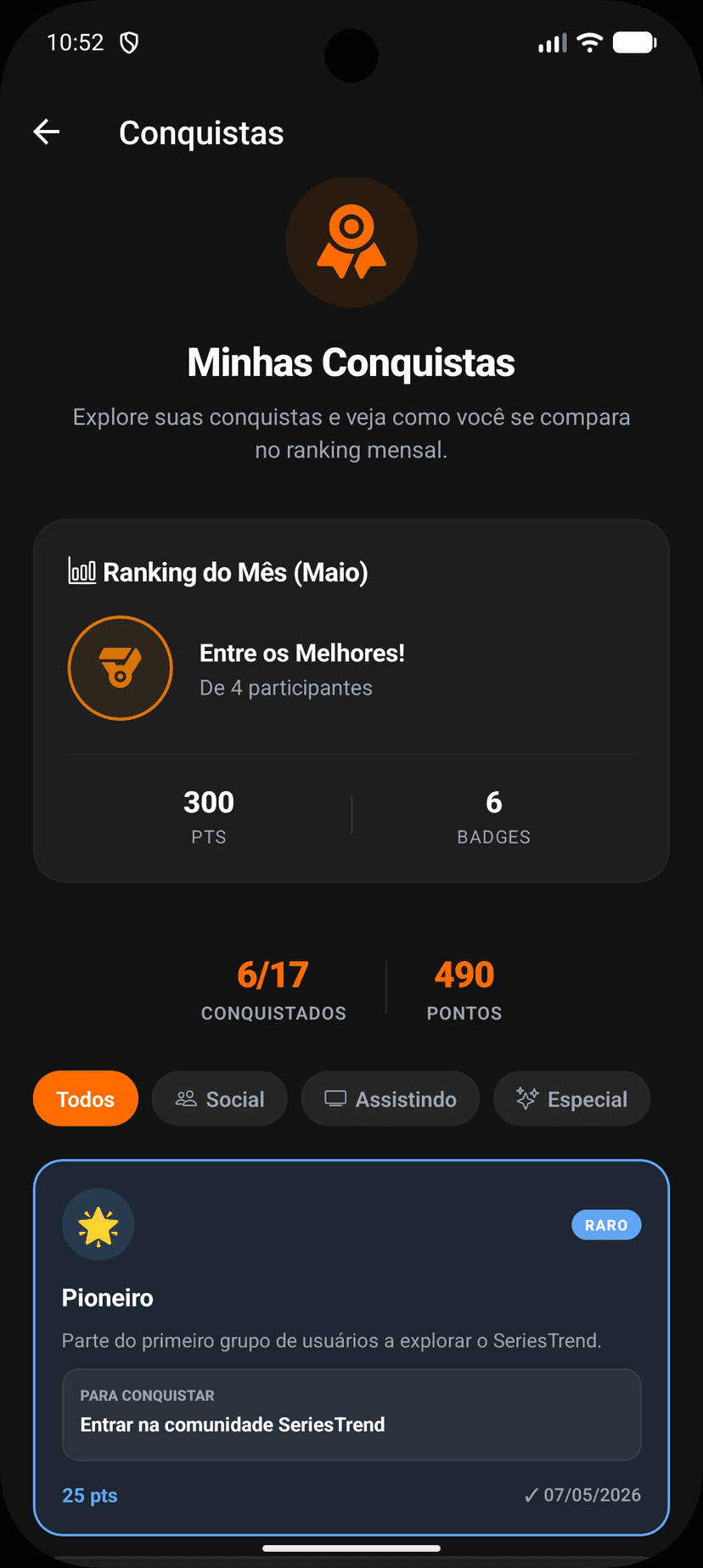 SeriesTrend Social Profile
